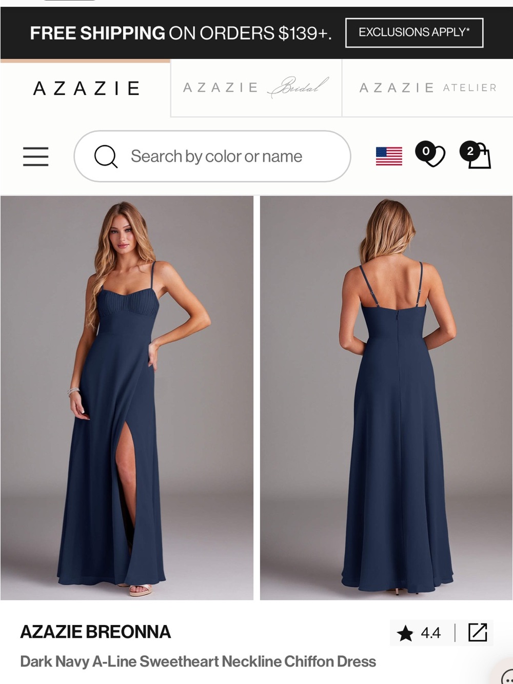 Navy Strapless A-Line Maxi dress